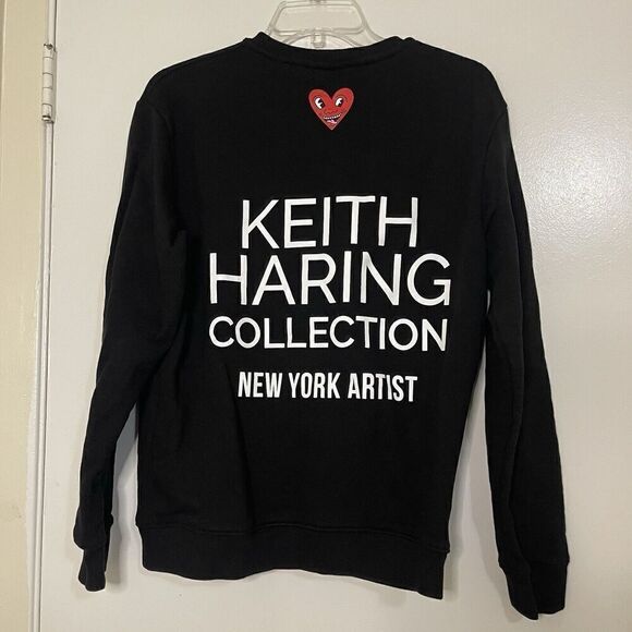ZARA Keith Haring collection black crew neck pullover sweatshirt sweater small - Picture 6 of 6